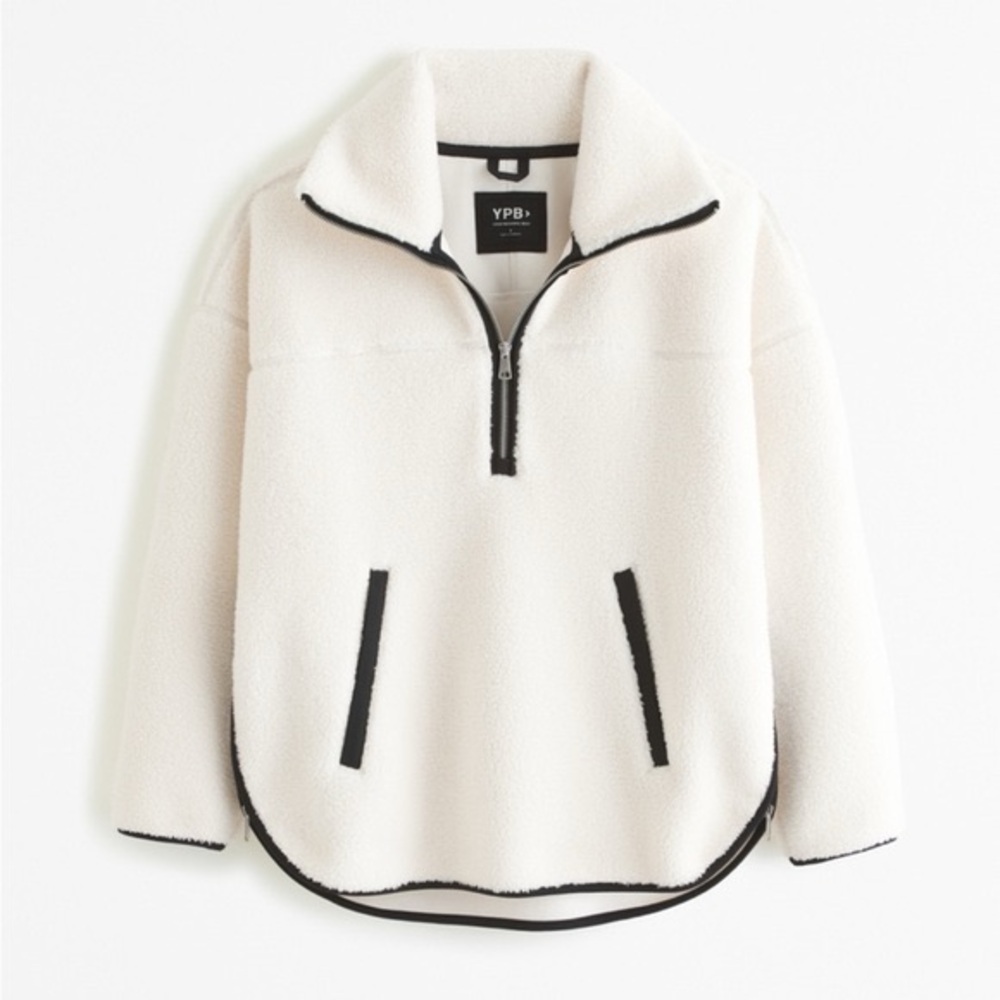 Abercrombie & Fitch White Teddy Jacket